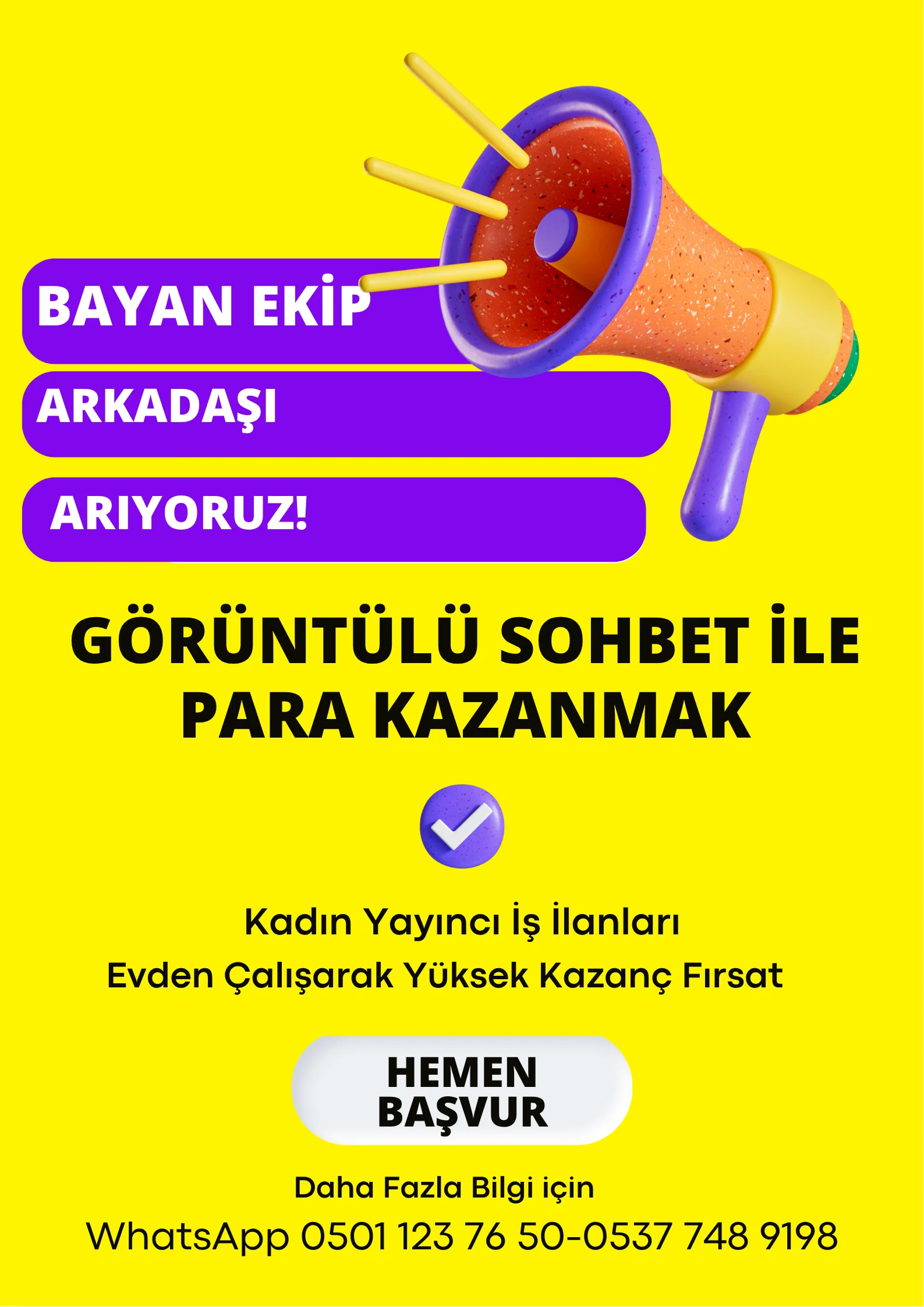 Bayan Sohbet Operatörü - Evden Çalışarak Para Kazanın!