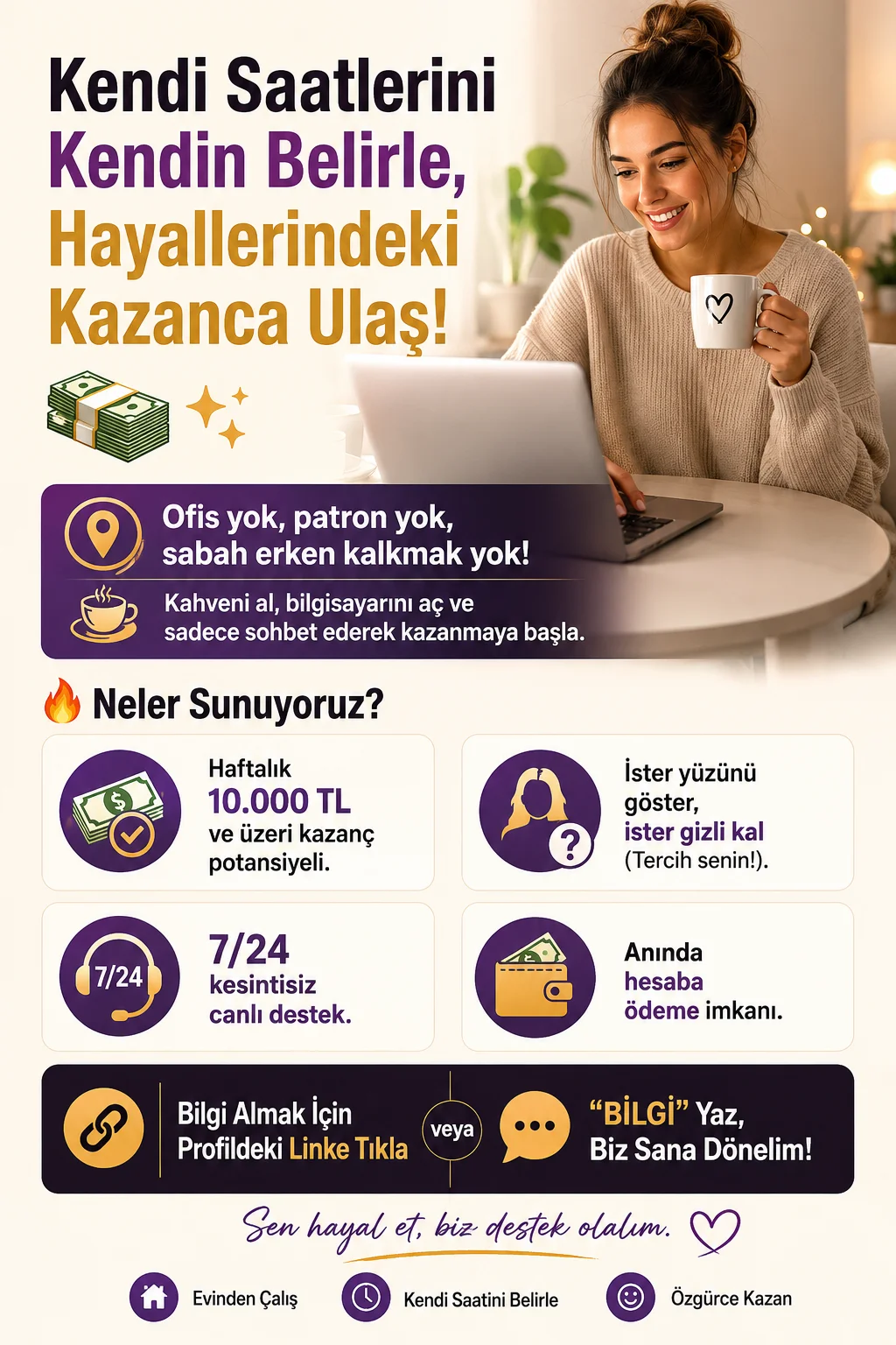 Evden Sohbet İşi Yaparak Haftada Asgari Ücret Kazanma Fırsatı