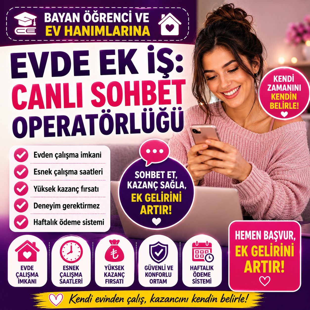 ✅Görüntülü Sohbet İş İlanı Bayanlara Özel | Evden Esnek Çalışma