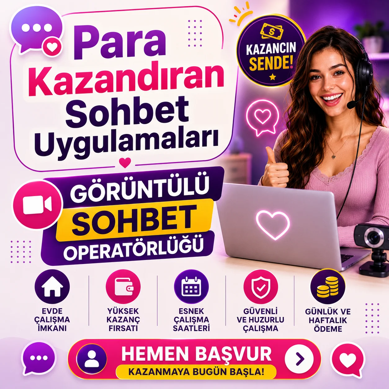 Para Kazandıran Sohbet Uygulamaları | Görüntülü Sohbet Operatörlüğü