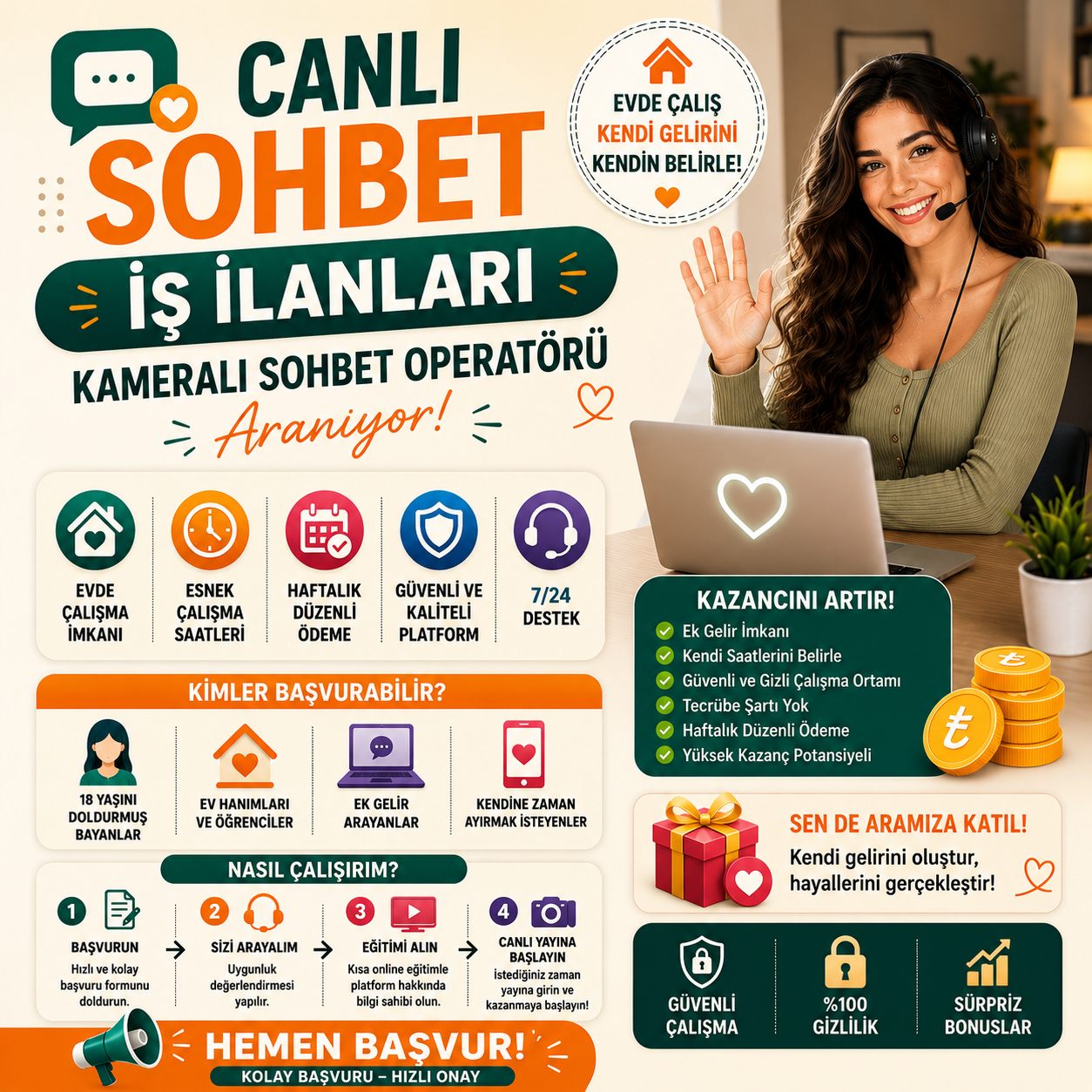 Bayan Öğrencilere Part Time İş İlanları: Evden Görüntülü Sohbet Fırsatı
