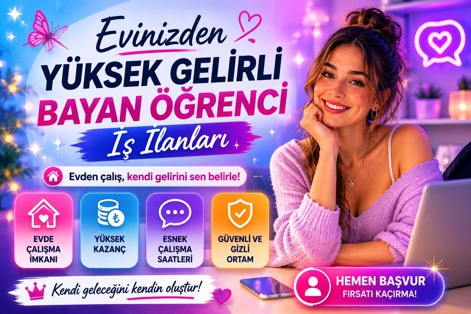 Evinizden Yüksek Gelirli Bayan Öğrenci İş İlanları