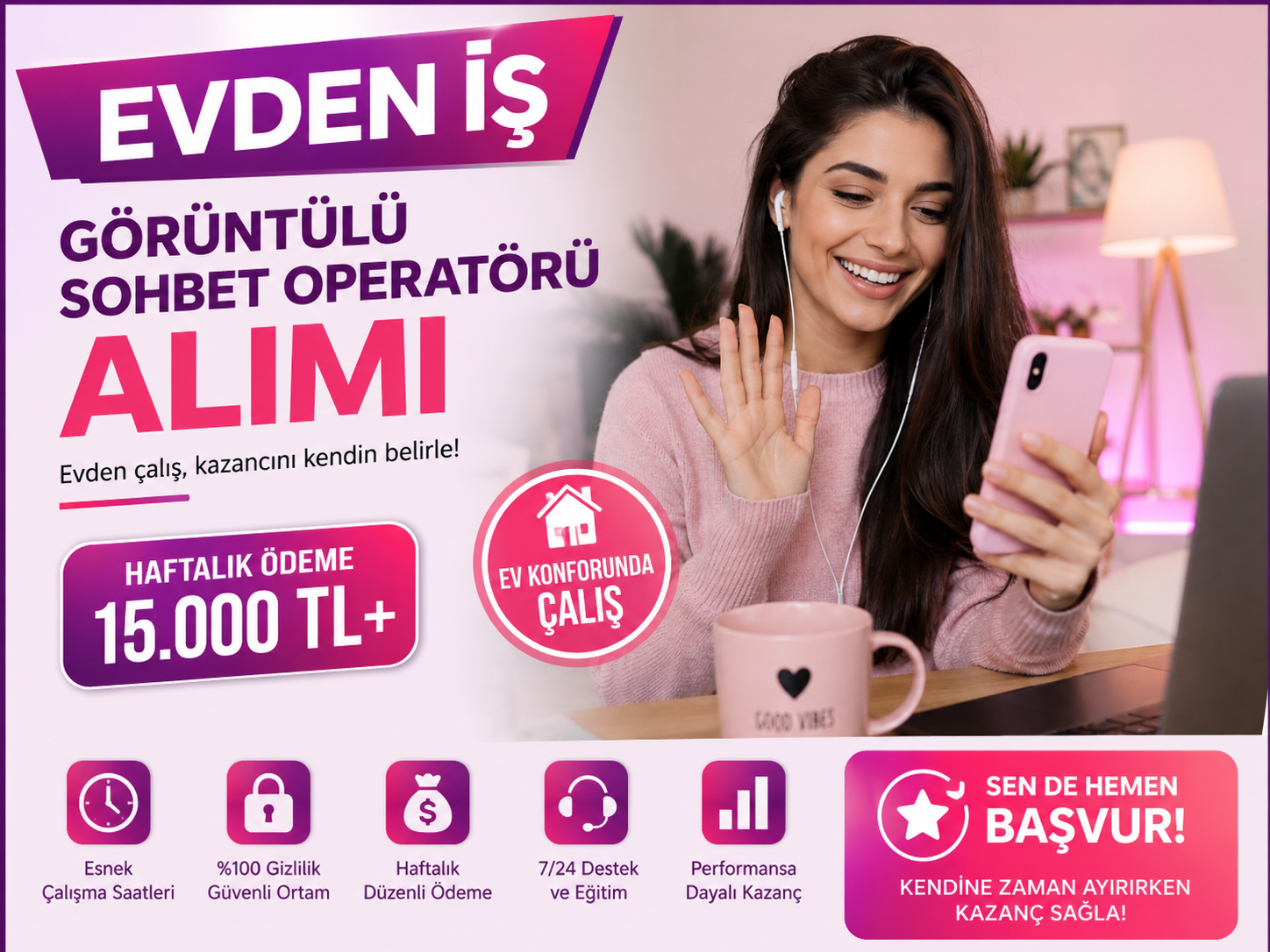 İstanbul Evden İş – Görüntülü Sohbet Operatörü