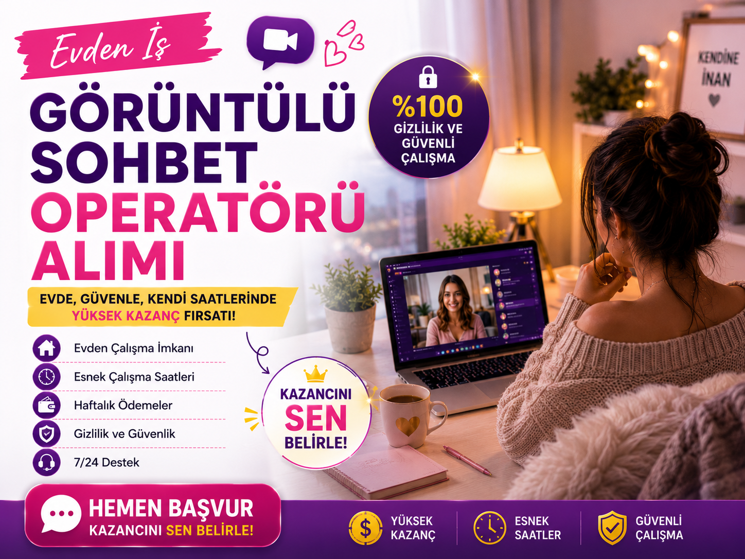 Bayan Sohbet Operatörü Alımı