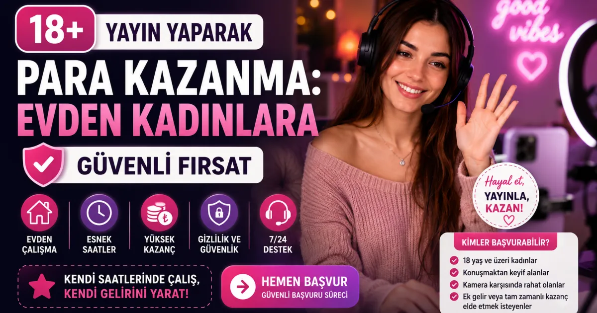 18 Yayın Yaparak Para Kazanma: Evden Kadınlara Güvenli Fırsat (2026)