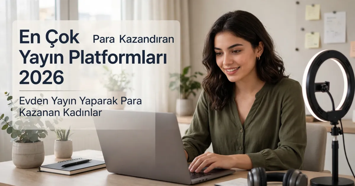 En Çok Para Kazandıran Yayın Platformları 2026 - Evden Yayın Yaparak Para Kazanan Kadınlar