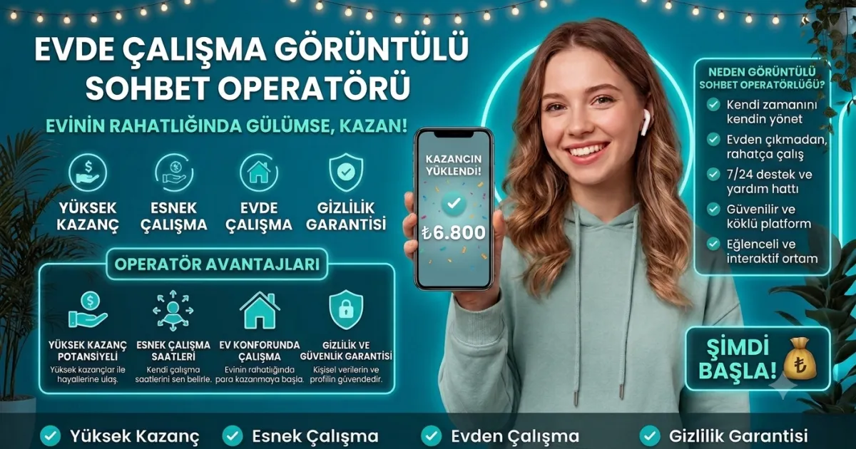 Evden çalışma görüntülü sohbet operatörü bayan model
