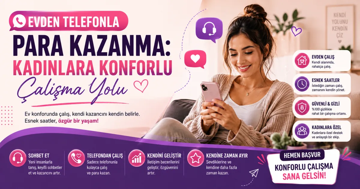 Evden Telefonla Para Kazanma: Kadınlara Konforlu ve Güvenli Dijital Çalışma Yolu