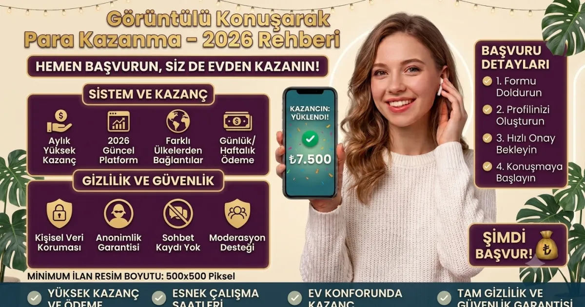 Görüntülü Konuşarak Para Kazanma: 2026’da Evden Çalışma Rehberi