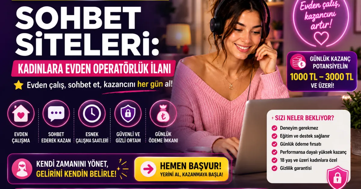 Günlük Para Kazandıran Sohbet Siteleri: Kadınlara Evden Operatörlük İlanı (2026)