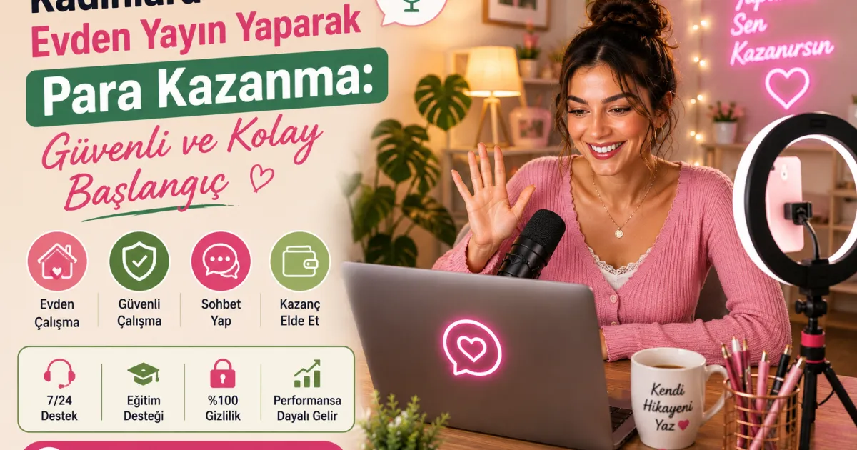 Kadınlara Evden Yayın Yaparak Para Kazanma: 2026'da Güvenli ve Kolay Başlangıç