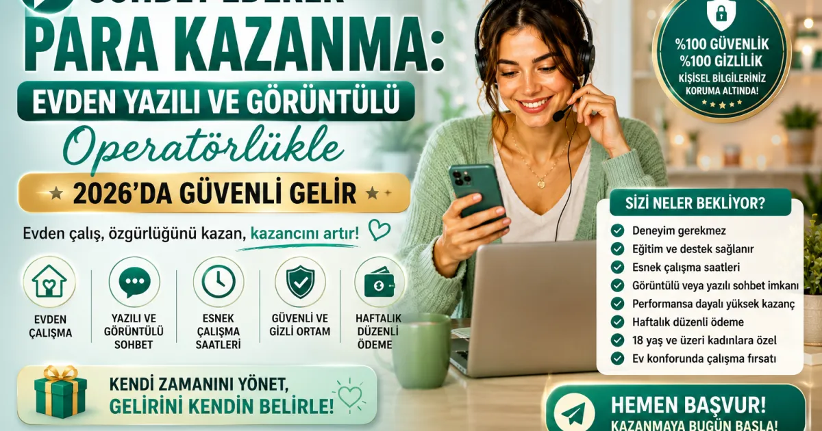 Sohbet Ederek Para Kazanma: Evden Yazılı ve Görüntülü Operatörlükle 2026'da Güvenli Gelir