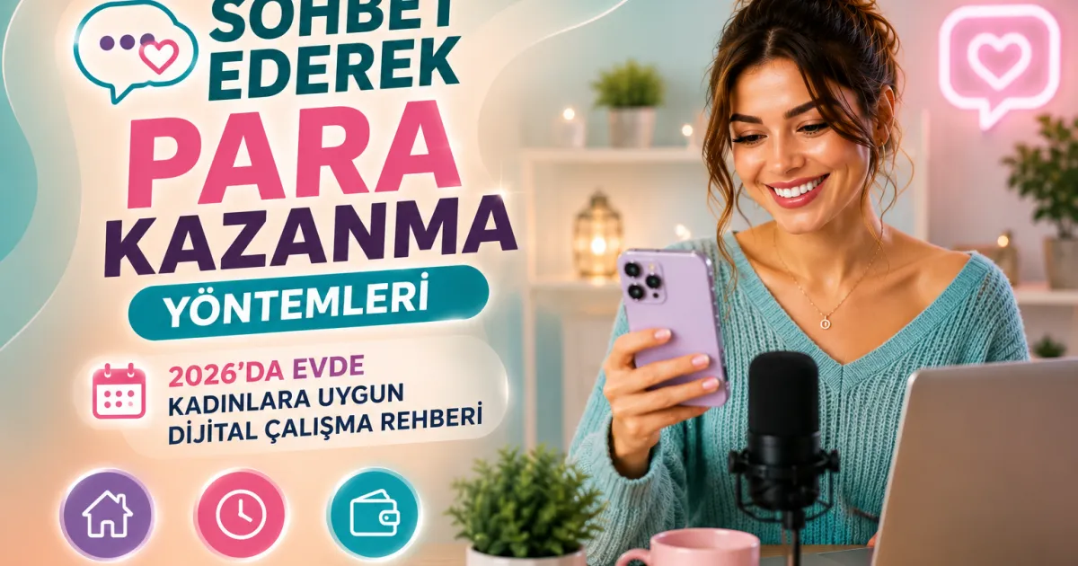 Sohbet Ederek Para Kazanma Yöntemleri: 2026’da Evden Kadınlara Uygun Dijital Çalışma Rehberi