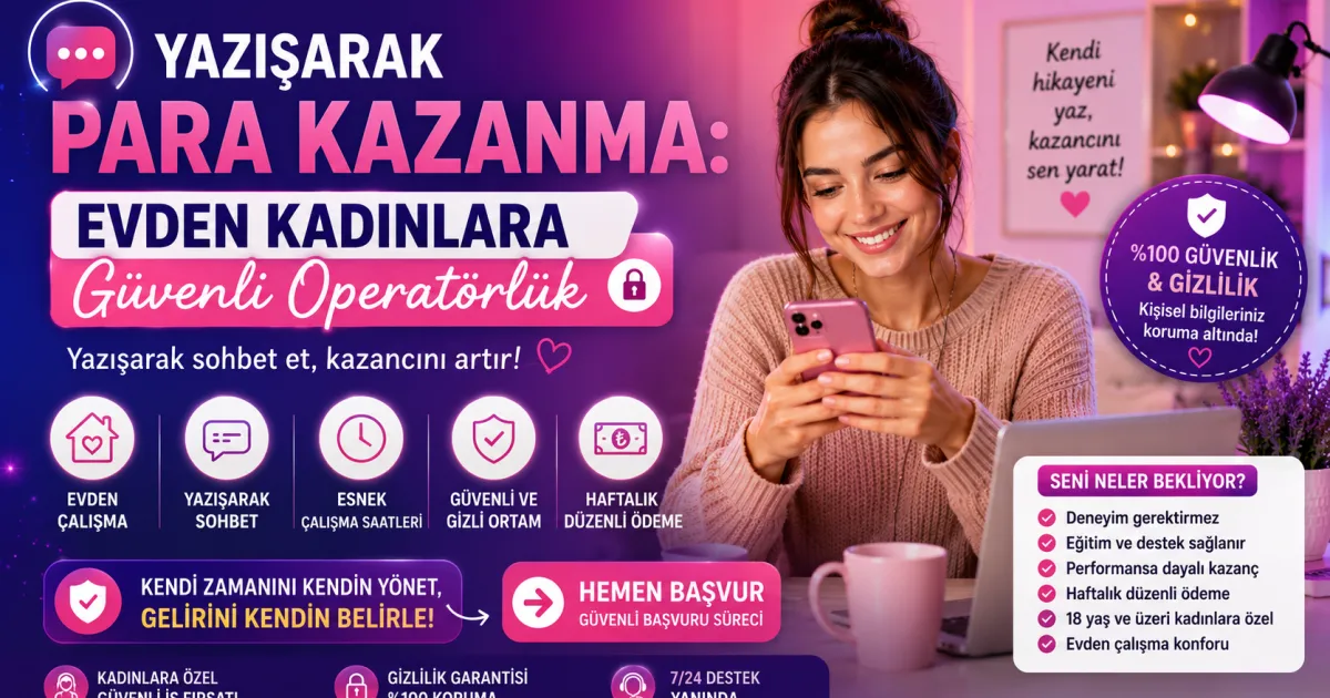 Yazışarak Para Kazanma: 2026’da Evden Kadınlara Güvenli Operatörlük