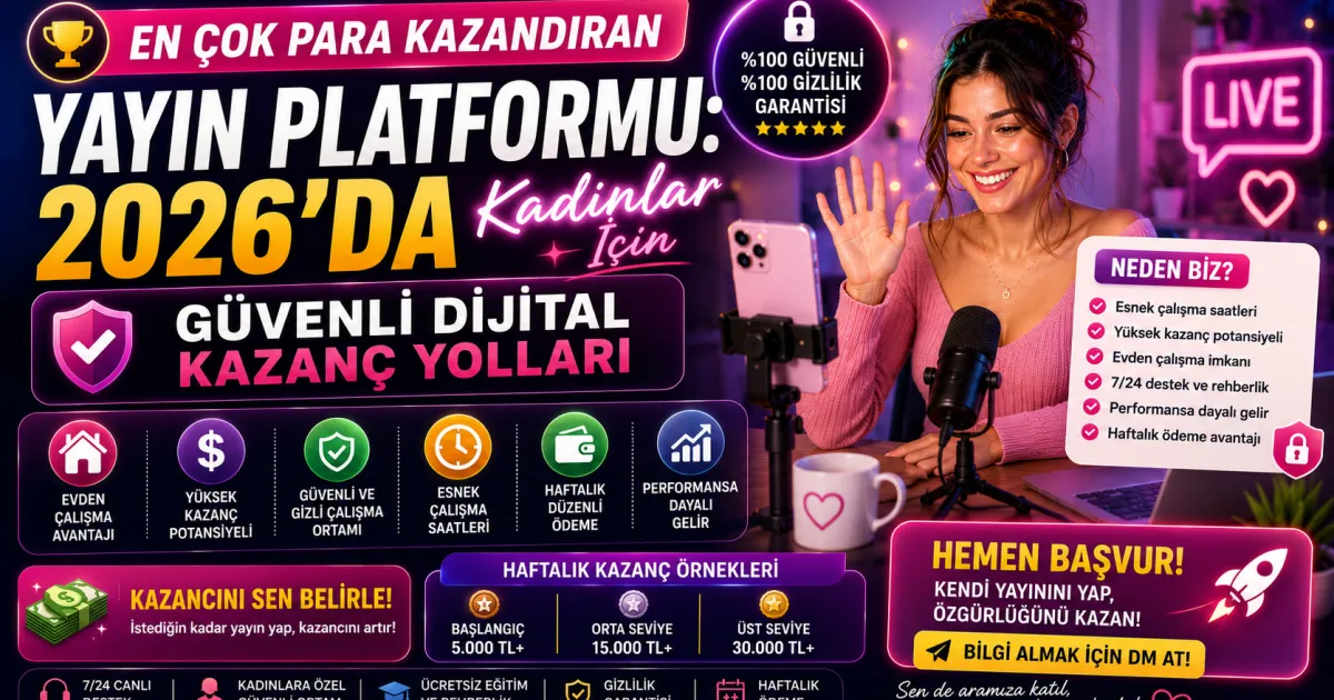 En Çok Para Kazandıran Yayın Platformu: 2026’da Kadınlar İçin Güvenli Dijital Kazanç Yolları