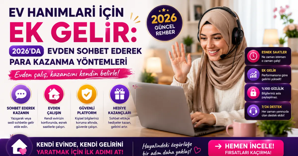 Ev Hanımları İçin Ek Gelir: 2026'da Evden Sohbet Ederek Para Kazanma Yöntemleri