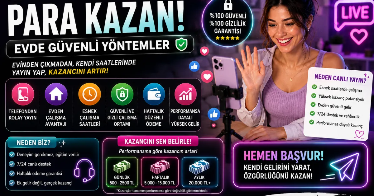 Telefondan Canlı Yayın Yaparak Para Kazanma: 2026’da Evden Güvenli Yöntemler
